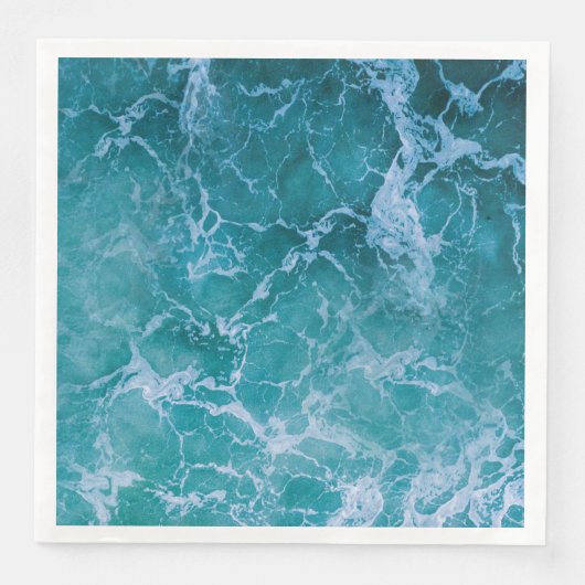 Serviette En Papier Vagues profondes de l'océan bleu (Devant)