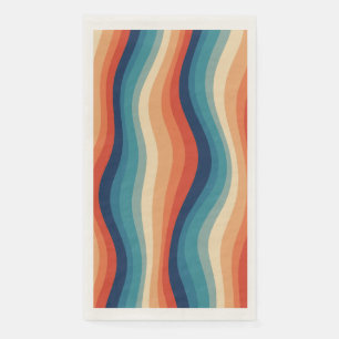 Serviette En Papier Vagues Rétro Colorées Vintage