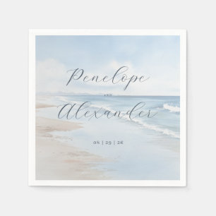 Serviette En Papier Vagues sereines de la plage bleue