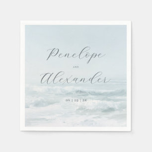 Serviette En Papier Vagues sereines de l'océan bleu