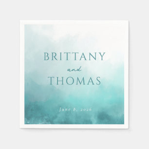 Serviette En Papier Vagues sereines de peinture à l'eau couleur sarcel