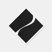 Serviette En Papier Vagues simples 2 - Noir et blanc (Coin)
