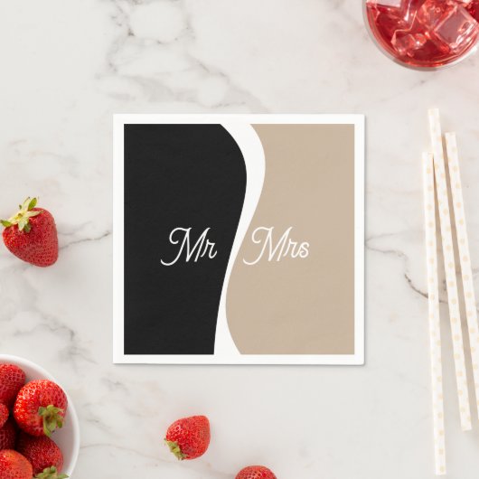 Serviette En Papier Vagues simples 2 - serviettes personnalisées (En situation)