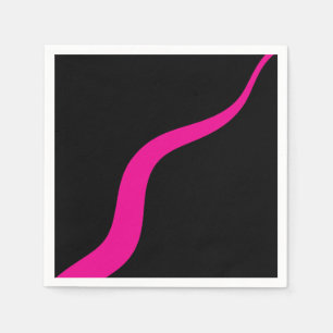 Serviette En Papier Vagues simples 3 en Magenta et noir