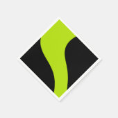 Serviette En Papier Vagues simples en vert citron (Coin)