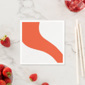 Serviette En Papier Vagues simples - orange et blanc (En situation)