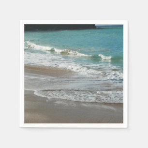 Serviette En Papier Vagues sur la plage bleu turquoise Océan