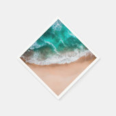 Serviette En Papier Vagues sur la plage de sable (Coin)