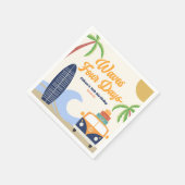 Serviette En Papier Vagues Surf de quatre jours Bleu 4e fête d'anniver (Coin)