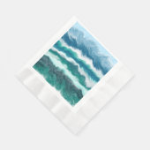 Serviette En Papier Vagues turquoise et bleu océan (Coin)