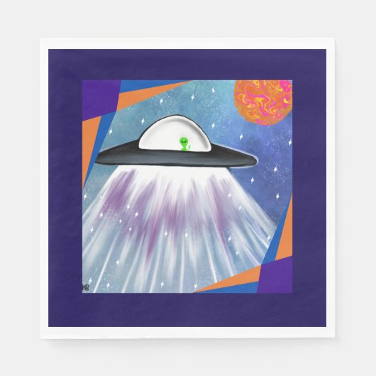 Serviette En Papier vaisseau spatial Alien UFO Space (Devant)