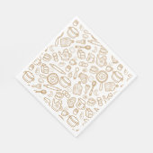 Serviette En Papier Vaisselle Blanc Brown (Coin)