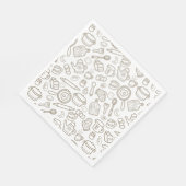 Serviette En Papier Vaisselle blanc gris (Coin)