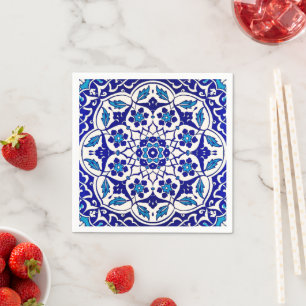 Serviette En Papier Vaisselle de fête turque ottomane Iznik indigo