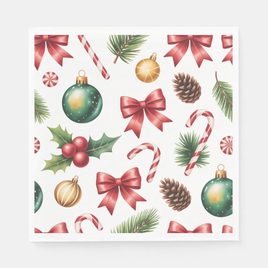 Serviette en papier - Vaisselle de Noël (Devant)