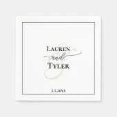 Serviette En Papier Vaisselle de réception de mariage monogramme éléga (Devant)