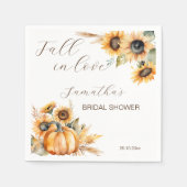 Serviette En Papier Vaisselle de tournesols de citrouille boho tomber (Devant)