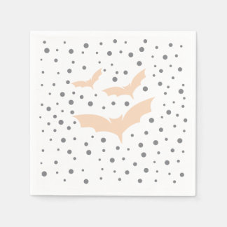Serviette En Papier Vaisselle d'Halloween festive - Bat noir et orange