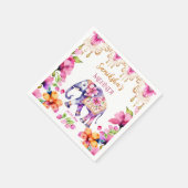 Serviette En Papier Vaisselle éléphant ornée mariage indien Mehndi (Coin)