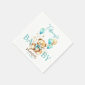 Serviette En Papier Vaisselle en baby shower en peluche mignonne aqua  (Coin)