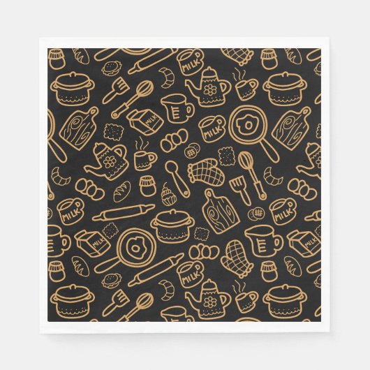 Serviette En Papier Vaisselle Noir Brown (Devant)