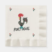 Serviette En Papier Vaisselle Portugal, Coq Barcelos Coloré (Devant)