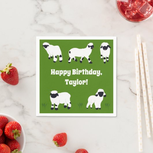 Serviette En Papier Valais Blaccusé Ferme à moutons Fête à thème (En situation)