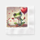 Serviette En Papier Valentin Grenouille Mignonne (Devant)
