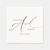 Serviette En Papier VALENTINA Chic Elegant Calligraphie Script Mariage (Devant)