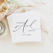 Serviette En Papier VALENTINA Chic Elegant Calligraphie Script Mariage