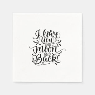 Serviette En Papier Valentine Art Je T'Aime À La Lune