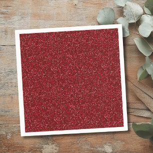 Serviette En Papier Valentine Classique Pailleté Rouge Tendance