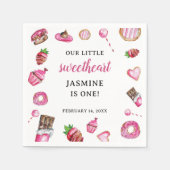 Serviette En Papier Valentine Desserts Petite amoureuse Anniversaire m (Devant)