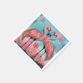 Serviette En Papier Valentine Flamant rose Art (Coin)