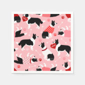 Serviette En Papier Valentine Frontière Collie Motif (Devant)