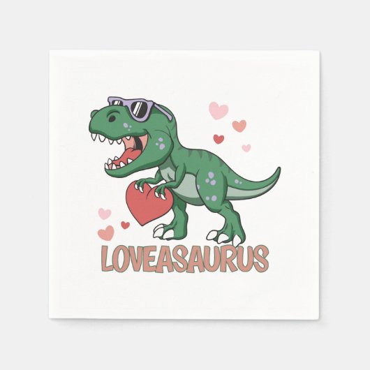Serviette En Papier Valentine Loveasaurus (Devant)