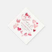Serviette En Papier Valentine Modern Whimsical Hearts Bridal Shower (Coin)