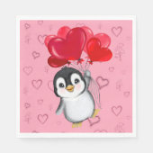 Serviette En Papier Valentine Penguin (Devant)