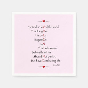 Serviette En Papier VALENTINE - Pour Dieu si aimé le monde
