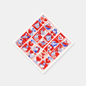 Serviette En Papier Valentine Retro Love Hugs Motif (Coin)