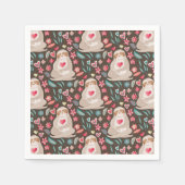 Serviette En Papier Valentine Sloth Motif (Devant)