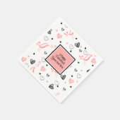 Serviette En Papier Valentine Tableware Pink Black Love Sketch Napkins (Coin)