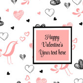 Serviette En Papier Valentine Tableware Pink Black Love Sketch Napkins