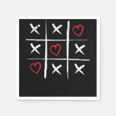Serviette En Papier Valentine Tic Tac Toe Hearts Valentines Day Valent (Devant)