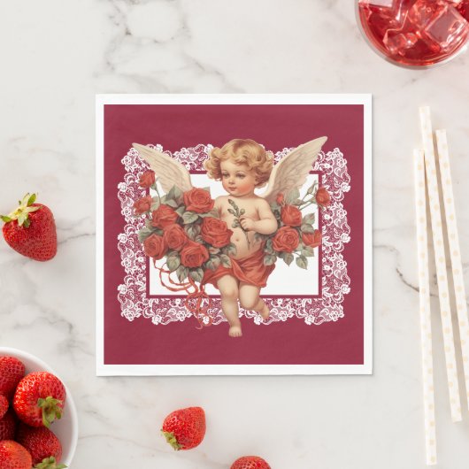 Serviette En Papier Valentine vintage (En situation)