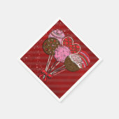 Serviette En Papier Valentine's Cake Pop Moderne Chic fête d'anniversa (Coin)