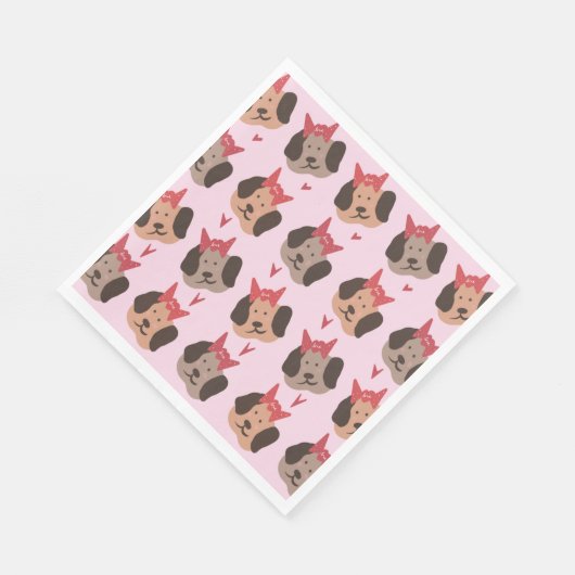 Serviette En Papier Valentines Chipies avec Motif de coeur des vaches (Coin)