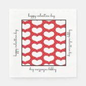 Serviette En Papier Valentines Coeurs et Papier Pois Napkin (Devant)