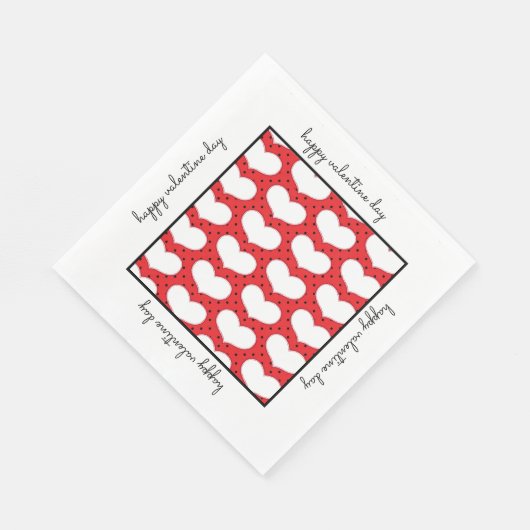 Serviette En Papier Valentines Coeurs et Papier Pois Napkin (Coin)