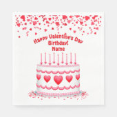 Serviette En Papier Valentine's Day Birthday Cake Customizable Candles (Devant)